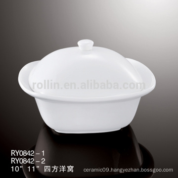 Export ceramic square tureen with lid